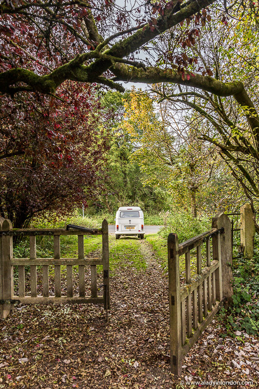 Camper Van in the English Village of Sapperton