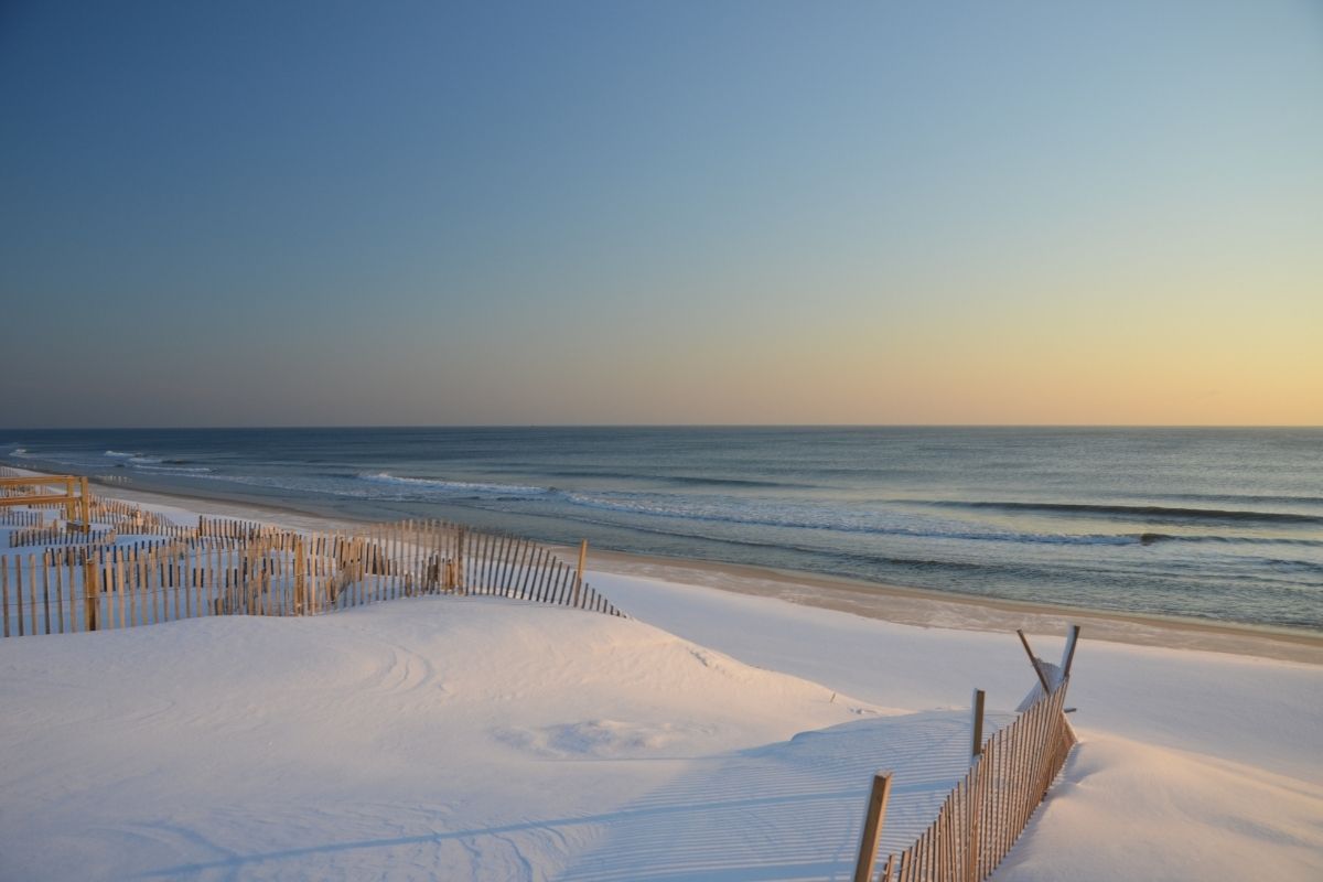 Beach in New Jersey in winter