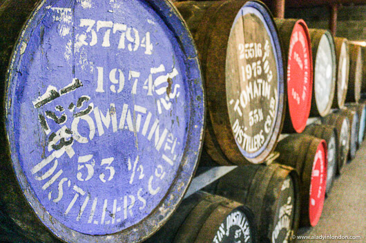 Barrels at a Scottish Distillery