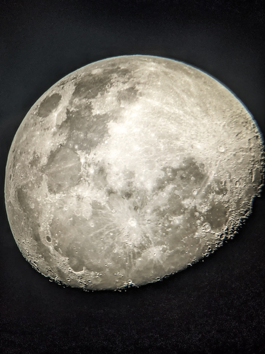 The moon (taken on my Google Pixel 4 - through a telescope!)