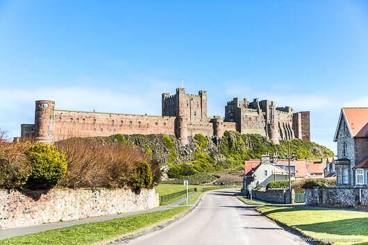 Bamburgh Village and Castle in England