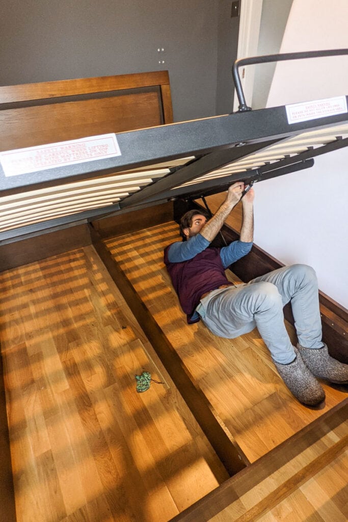 Building our ottoman style bed