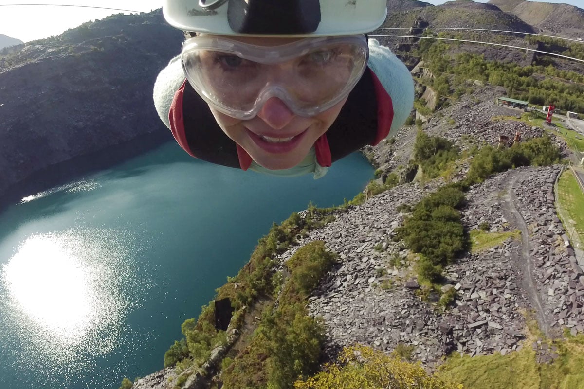 Riding the fastest zipline in the world - Velocity 2 at ZipWorld, North Wales