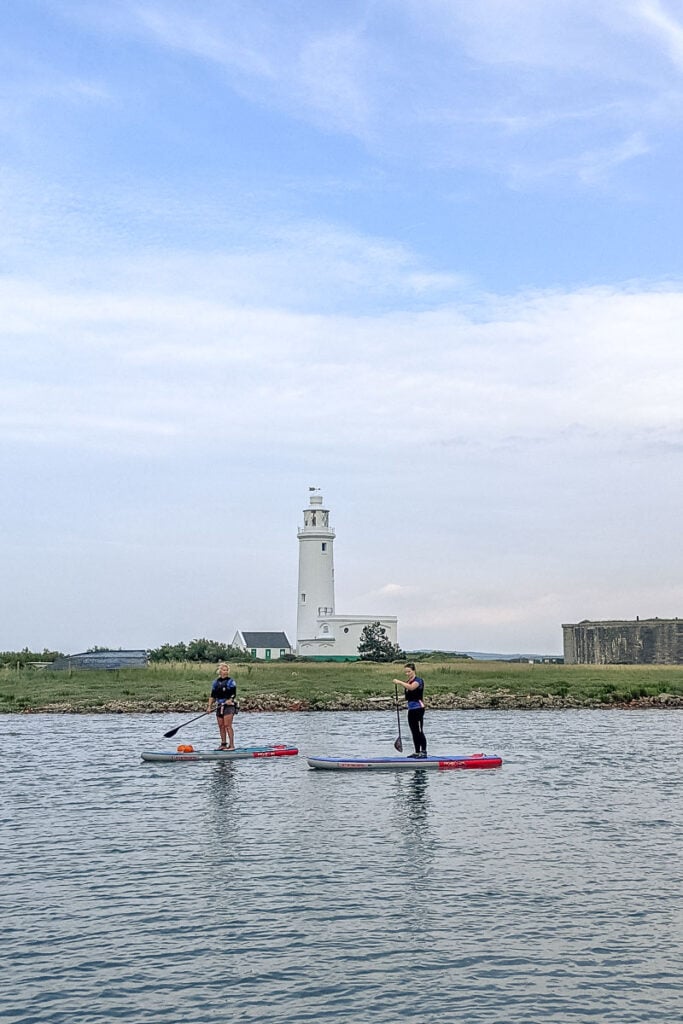 Paddle boarding to Hurst Castle