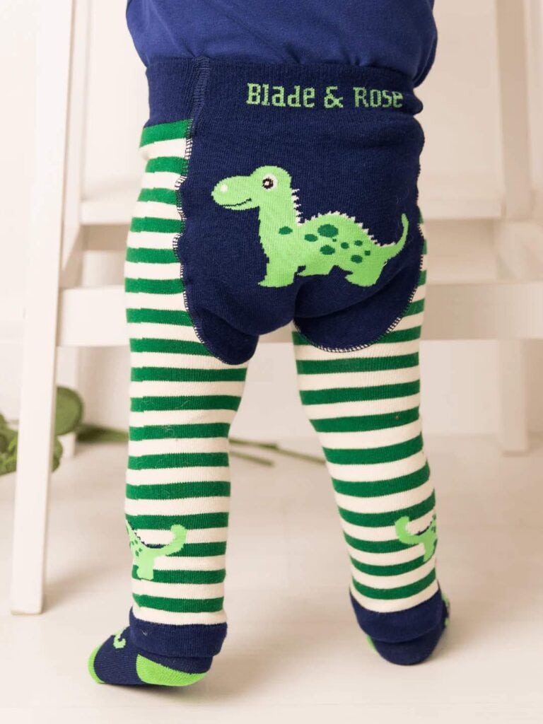 blade and rose leggings with dinosaur on bottom