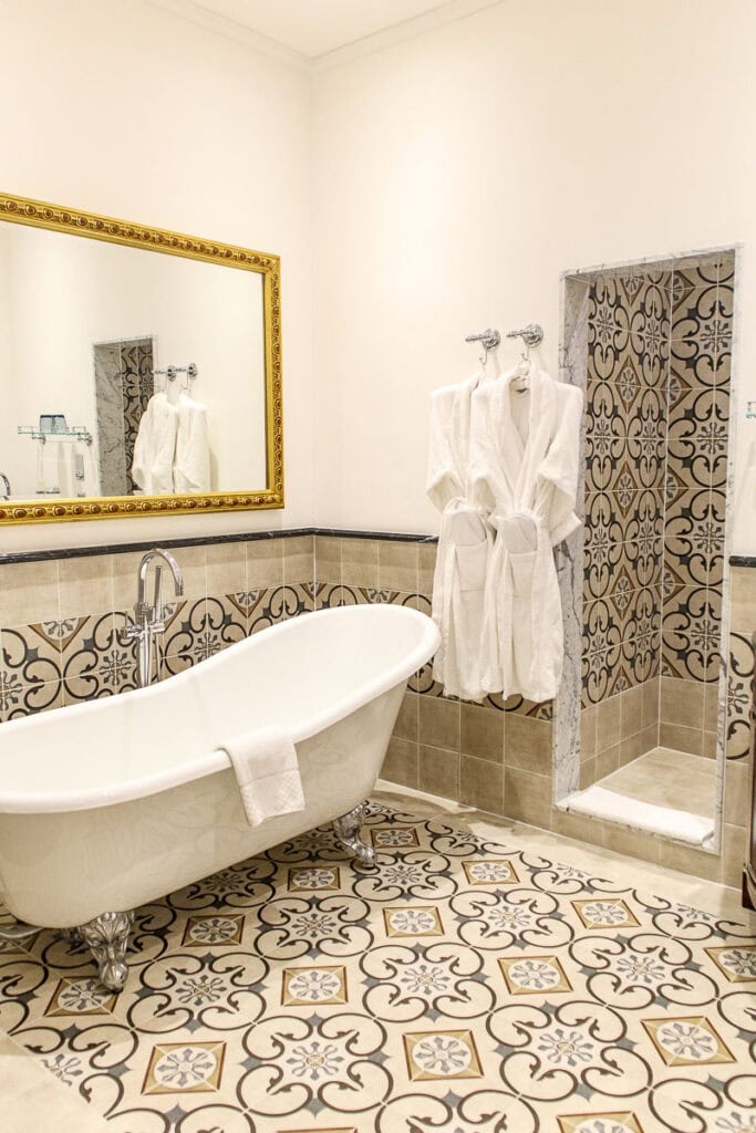 bathroom at Thornbury Castle