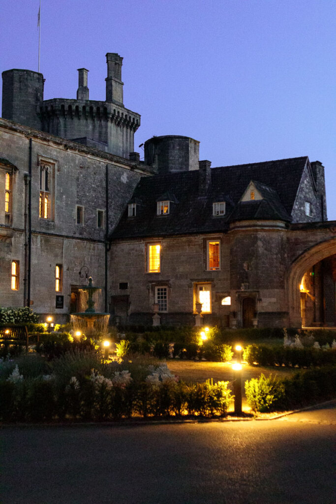 night time at Thornbury Castle